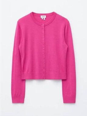 H&M Bright Pink Lightweight Button-Front Cardigan